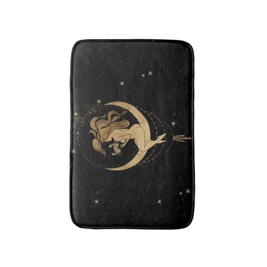 Zodiac Goddess | Cosmic Gold Cancer Astrologie Badmat (Voorkant Verticaal)