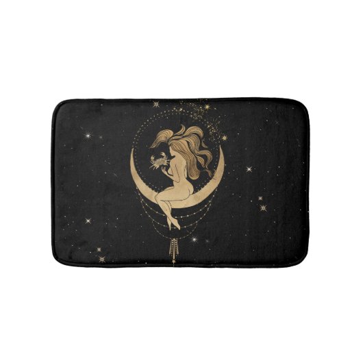 Zodiac Goddess | Cosmic Gold Cancer Astrologie Badmat (Voorkant)