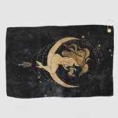 Zodiac Goddess | Cosmic Gold Cancer Astrologie Golfhanddoek (Horizontaal)