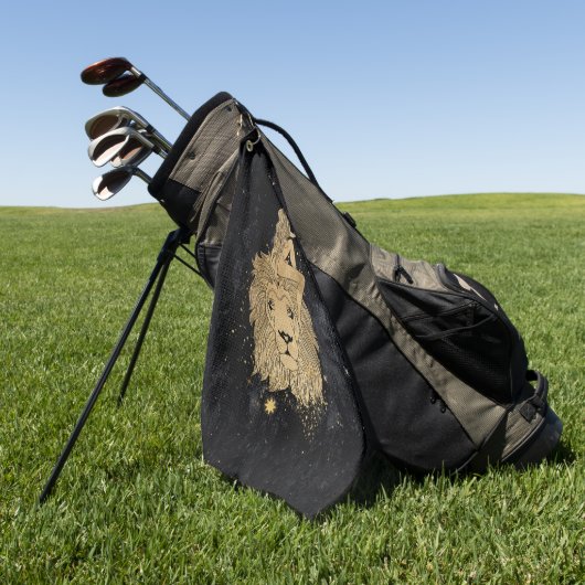 Zodiac Goddess | Cosmic Gold Leo Astrologie Golfhanddoek (Groen)