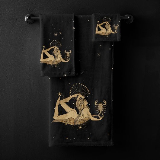 Zodiac Goddess | Cosmic Gold Schorpioen Astrologie Bad Handdoek
