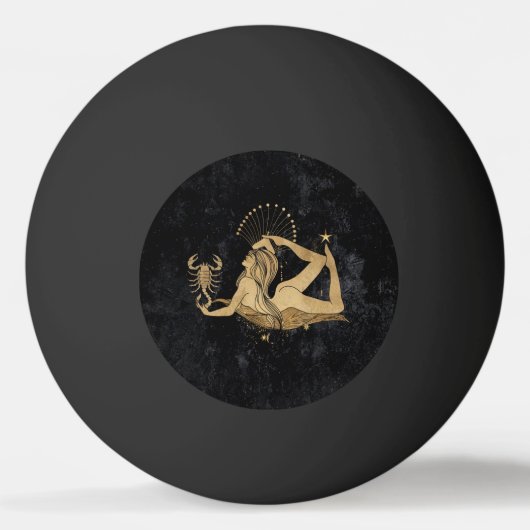 Zodiac Goddess | Cosmic Gold Schorpioen Astrologie Pingpongbal (Achterkant)
