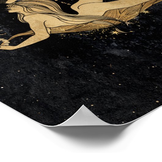 Zodiac Goddess | Cosmic Gold Schorpioen Astrologie Poster (Hoek)