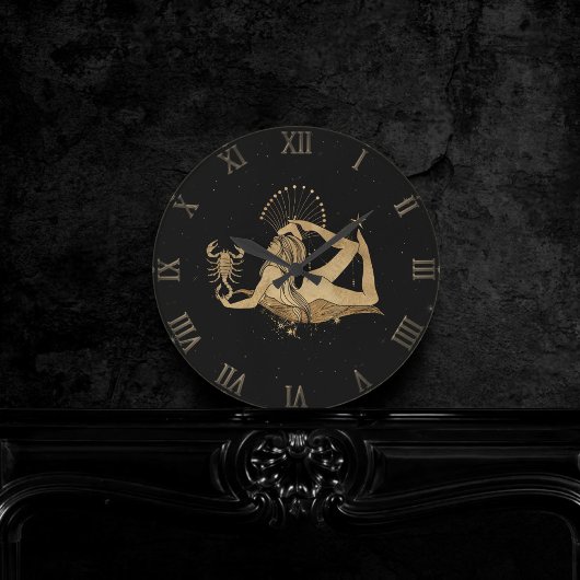 Zodiac Goddess | Cosmic Gold Schorpioen Astrologie Ronde Klok