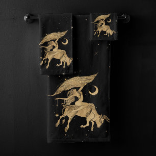 Zodiac Goddess   Cosmic Gold Taurus Astrologie Bad Handdoek