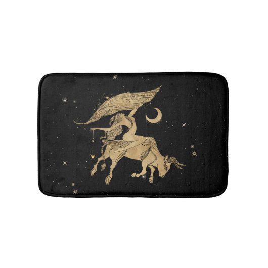 Zodiac Goddess | Cosmic Gold Taurus Astrologie Badmat (Voorkant)
