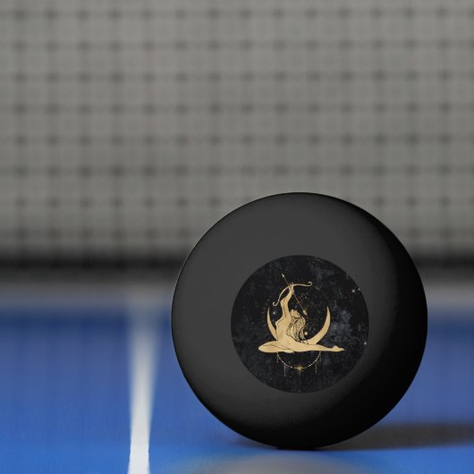 Zodiac Goddess | Kosmische gouden Boogschutter Ast Pingpongbal (Net)