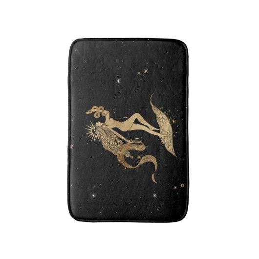 Zodiac Goddess | Kosmische gouden Maagd Astrologie Badmat (Voorkant Verticaal)