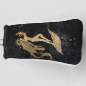 Zodiac Goddess | Kosmische gouden Maagd Astrologie Golfheadcover (Voorkant)