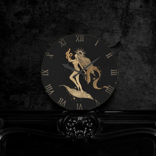 Zodiac Goddess | Kosmische gouden Maagd Astrologie Ronde Klok