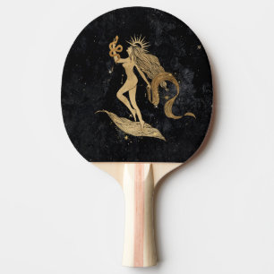 Zodiac Goddess Kosmische gouden Maagd Astrologie Tafeltennisbatje
