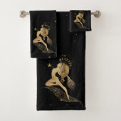 Zodiac Goddess | Kosmische gouden Ram Astrologie Bad Handdoek (Insitu)
