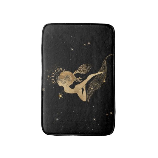 Zodiac Goddess | Kosmische gouden Ram Astrologie Badmat (Voorkant Verticaal)