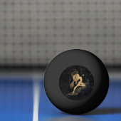 Zodiac Goddess | Kosmische gouden Ram Astrologie Pingpongbal (Net)