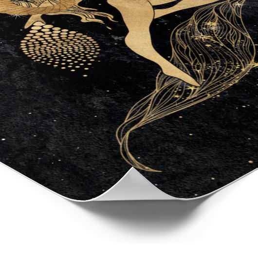 Zodiac Goddess | Kosmische gouden Ram Astrologie Poster (Hoek)