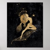 Zodiac Goddess | Kosmische gouden Ram Astrologie Poster (Voorkant)