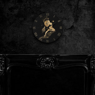 Zodiac Goddess   Kosmische gouden Ram Astrologie Ronde Klok