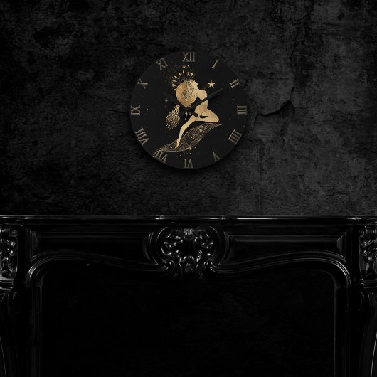 Zodiac Goddess | Kosmische gouden Ram Astrologie Ronde Klok