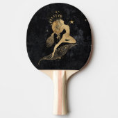 Zodiac Goddess | Kosmische gouden Ram Astrologie Tafeltennisbatje (Voorkant)