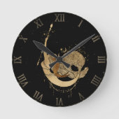 Zodiac Goddess | Kosmische gouden Steenbok Astrolo Ronde Klok (Voorkant)