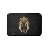 Zodiac Goddess | Kosmische gouden Tweelingen Astro Badmat (Voorkant)