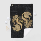 Zodiac Goddess | Kosmische gouden Vissen Astrologi Golfhanddoek (Insitu)