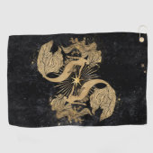 Zodiac Goddess | Kosmische gouden Vissen Astrologi Golfhanddoek (Horizontaal)