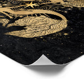 Zodiac Goddess | Kosmische gouden Vissen Astrologi Poster (Hoek)