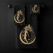 Zodiac Goddess | Kosmische gouden Weegschaal Astro Bad Handdoek