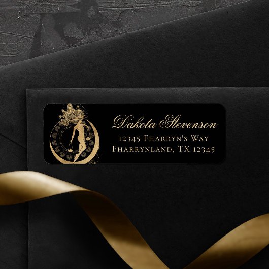 Zodiac Goddess | Kosmische gouden Weegschaal Astro Etiket