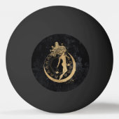 Zodiac Goddess | Kosmische gouden Weegschaal Astro Pingpongbal (Achterkant)