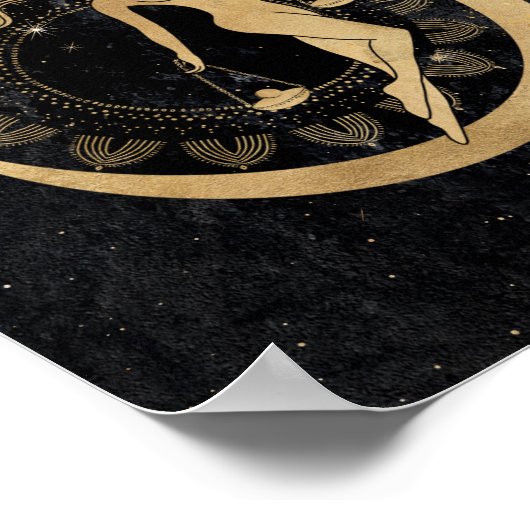 Zodiac Goddess | Kosmische gouden Weegschaal Astro Poster (Hoek)