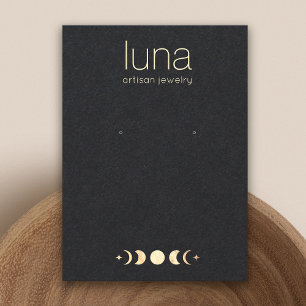 Zodiac Gold Moon Boho die juwelen tentoonspreidt Visitekaartje