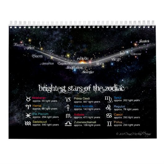 Zodiac Graphic Calendar Kalender (Achterkant)