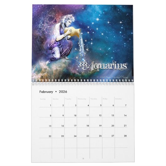 Zodiac Graphic Calendar Kalender (Feb 2026)