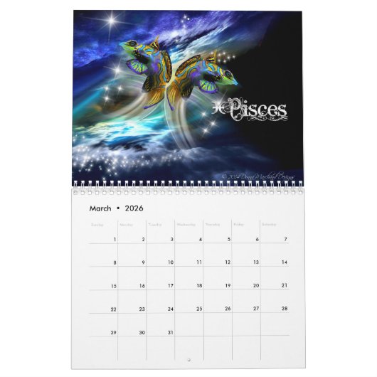 Zodiac Graphic Calendar Kalender (Mar 2026)