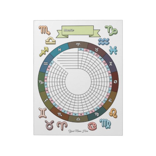 Zodiac Habit Tracker Custom Notitieblok (Linkerzijde)
