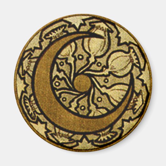Zodiac Halve Maan Mucha Magneet (Voorkant)