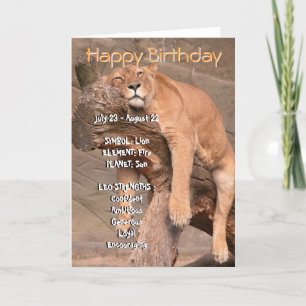 Zodiac Happy Birthday Card - Leo Kaart