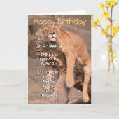 Zodiac Happy Birthday Kaart - Leo (Gele Bloem)