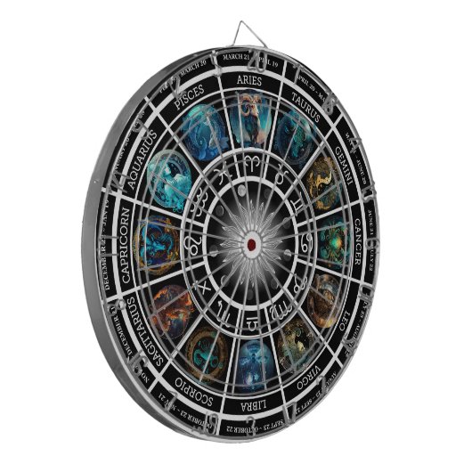 Zodiac Horoscoop Dart Board - Met 12 Zodiacs Dartbord (Voorkant Links)