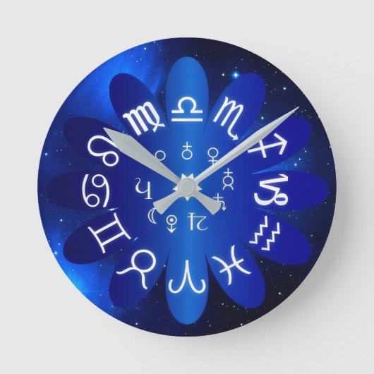 Zodiac Horoscope Astrologische Tekens Ronde Klok (Voorkant)