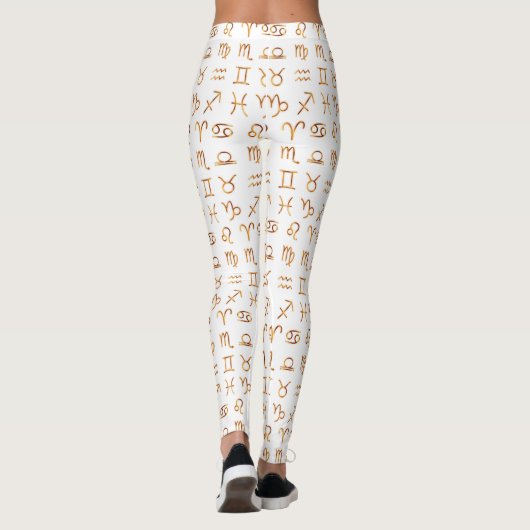 Zodiac Horoscope & Astrology Signs Gold Symbols Leggings (Achterkant)