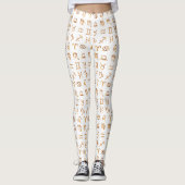 Zodiac Horoscope & Astrology Signs Gold Symbols Leggings (Voorkant)