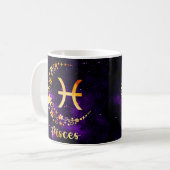 Zodiac Horoscope Pisces Design Coffee Mok Cup (Voorkant links)