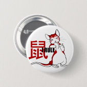 Zodiac-I Rule Rat Ronde Button 5,7 Cm (Voorkant /achterkant)