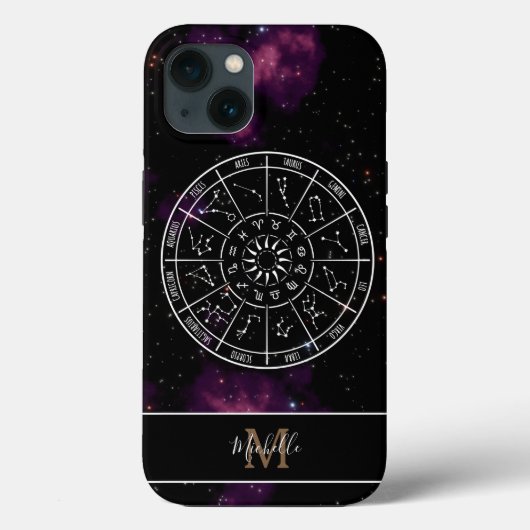 Zodiac iPhone Case | Astrologische symbolen en mon (Achterkant)