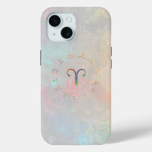 Zodiac kaart Ram-wit ontwerp iPhone 15 Case