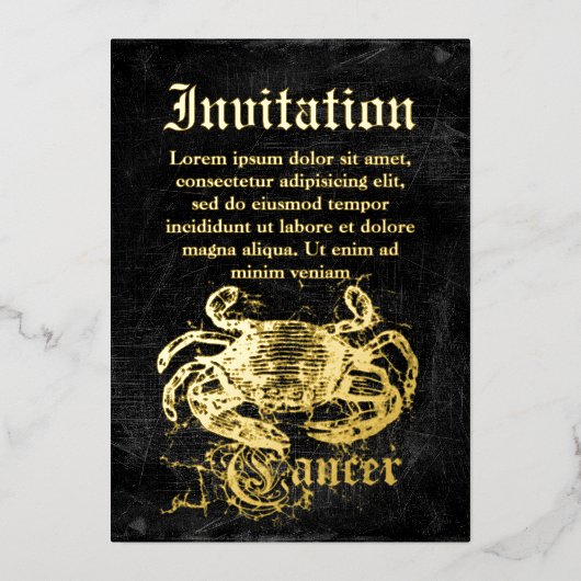  zodiac-kanker folie uitnodiging (Voorkant)