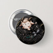 Zodiac Kawaii Neos Steenbok Ronde Button 5,7 Cm (Voorkant /achterkant)